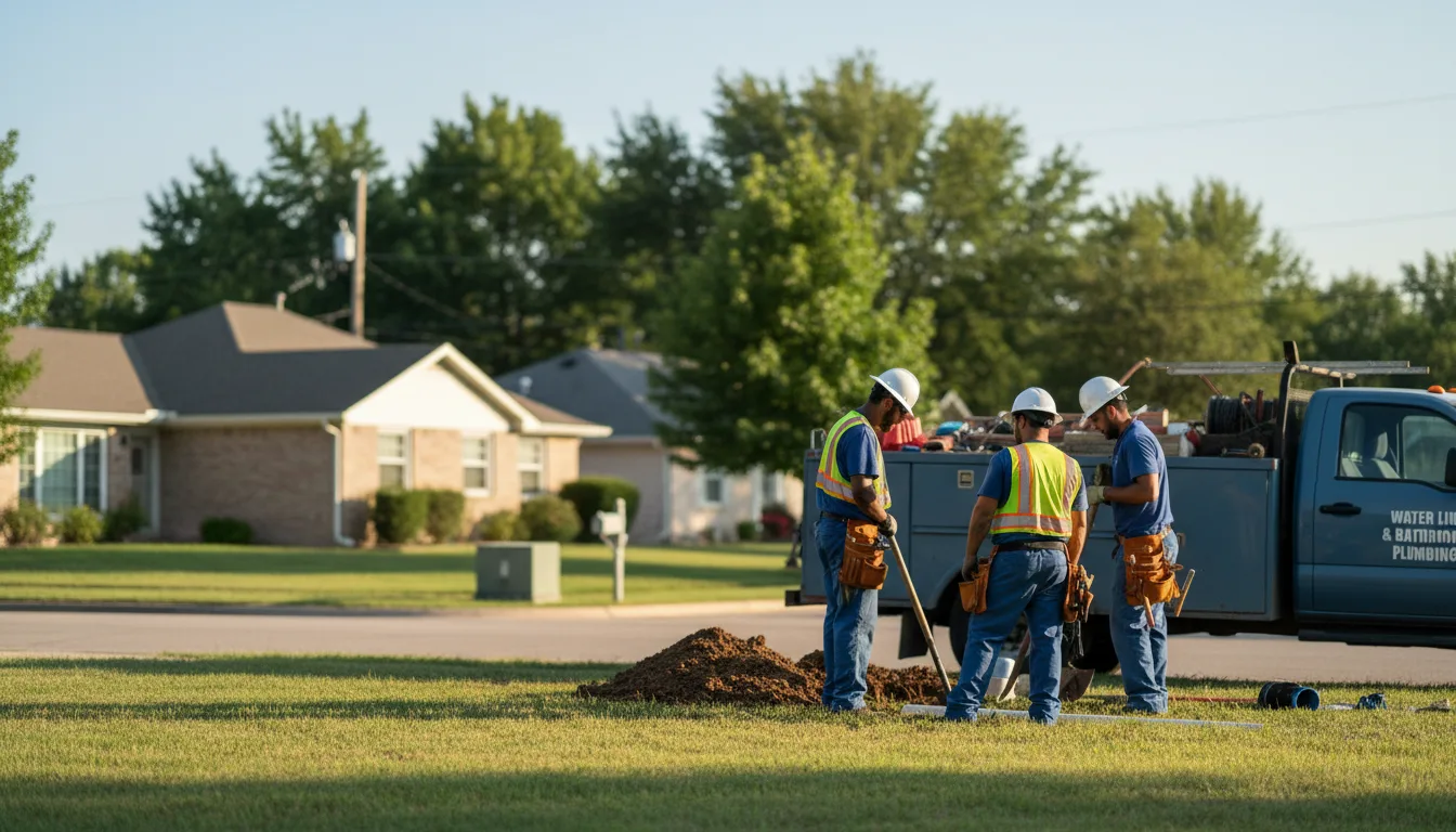 Residential water line and bathroom plumbing service in New London, MO